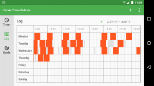 Focus Timer Reborn: Weekly log of your pomodoros